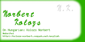 norbert kolozs business card